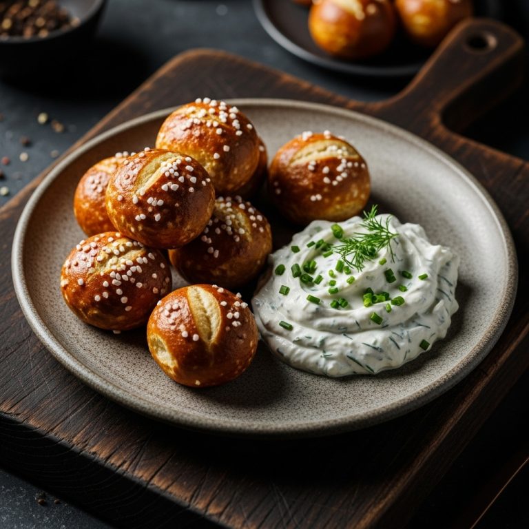 Keto German Pretzel Bites with Herbed Cream Cheese Dip