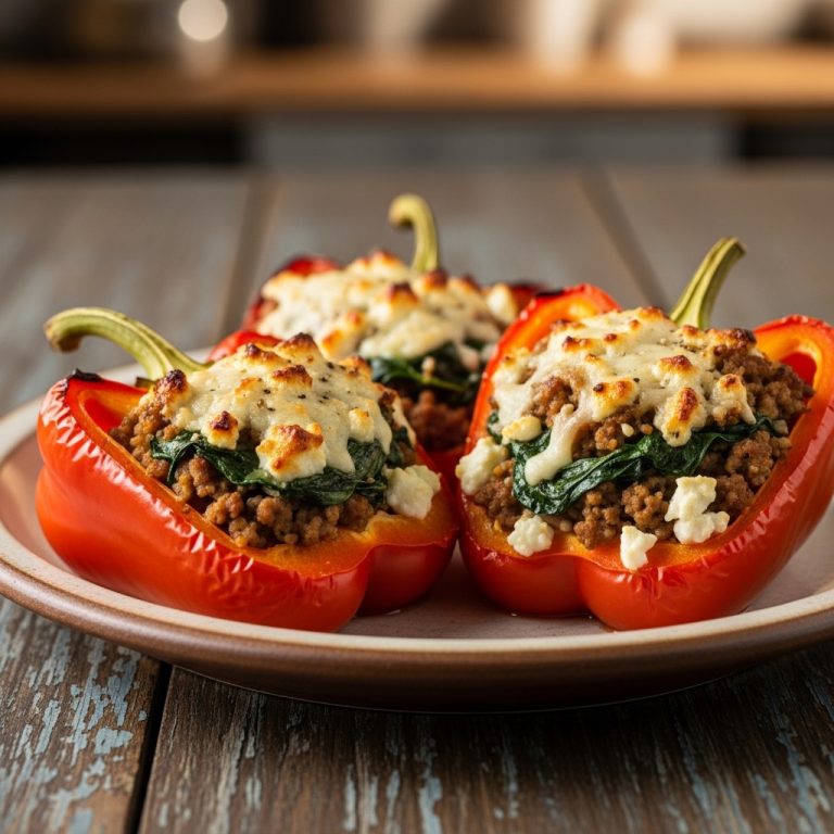 Keto Greek Stuffed Peppers with Feta and Spinach – A Cinematic Culinary Experience
