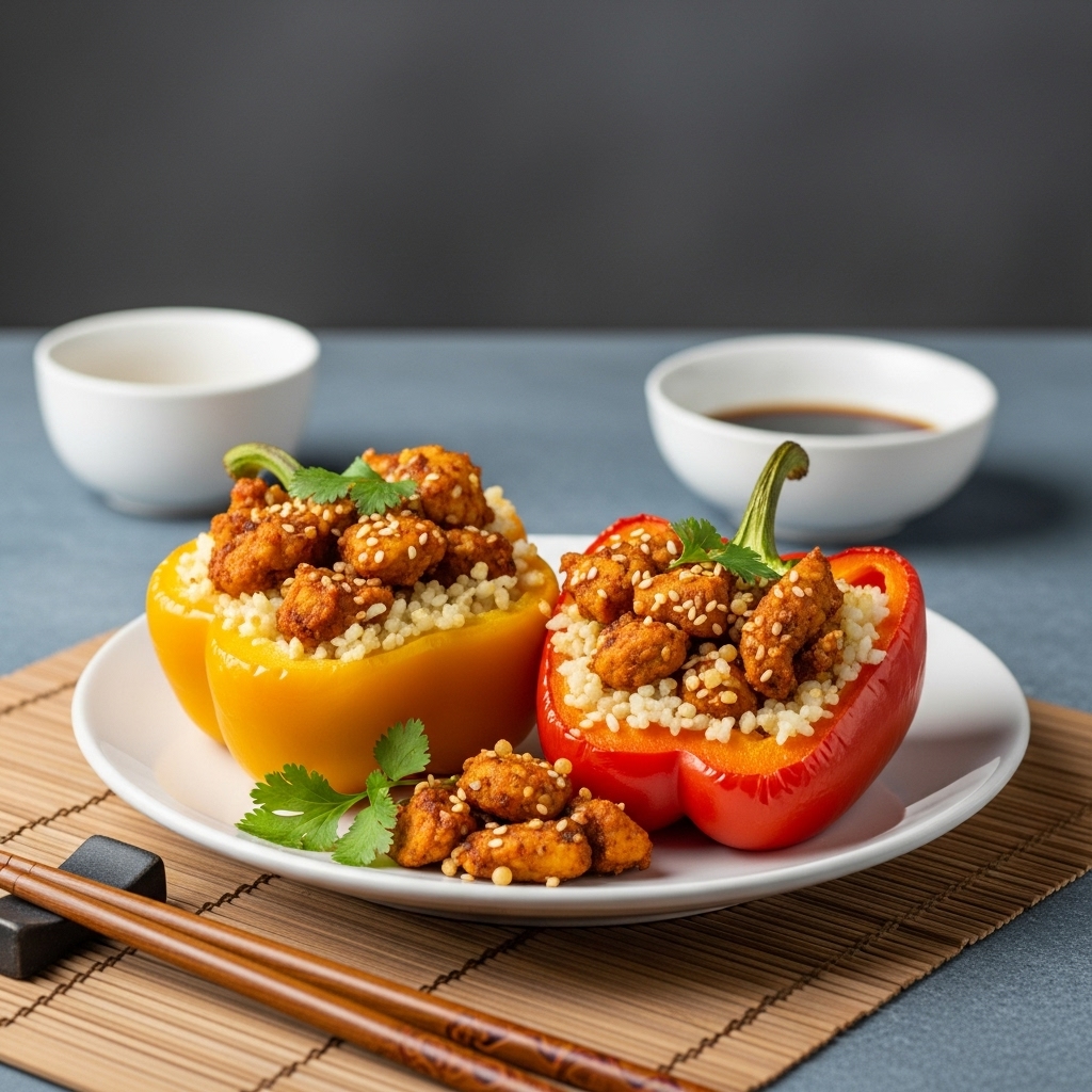 Keto Indian Cauliflower Rice Stuffed Bell Peppers With Spiced Chicken – A Cinematic Taste Adventure!