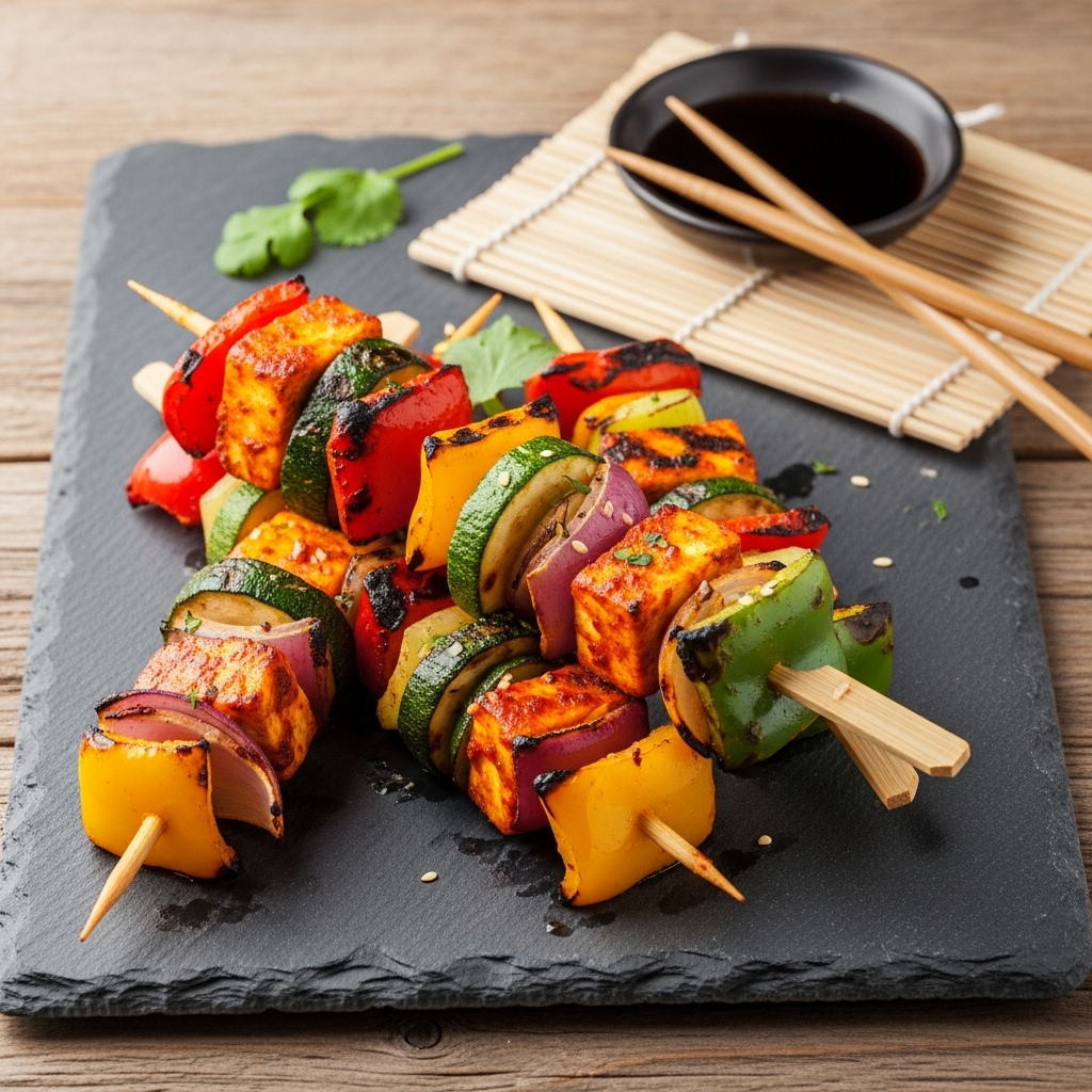 Keto Indian Snack: Spiced Grilled Vegetables Skewers