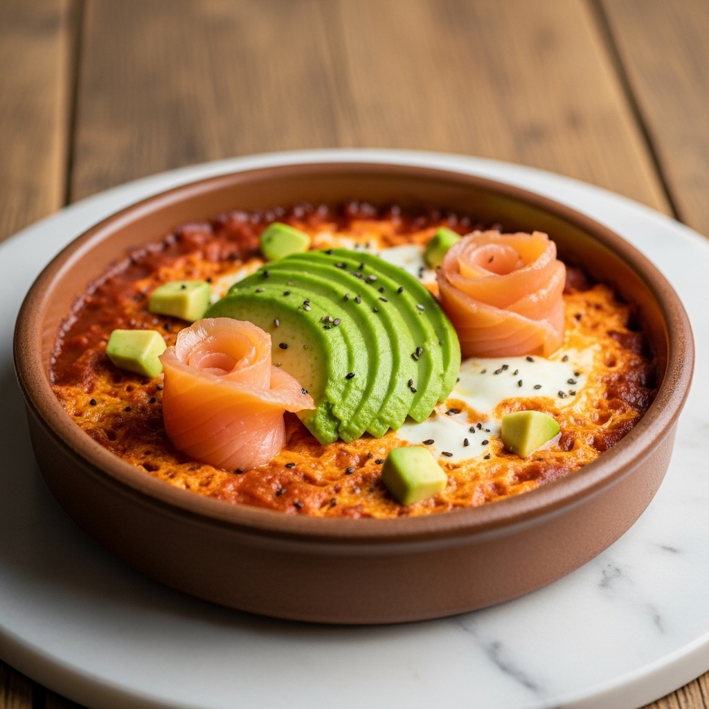 Keto Israeli Shakshuka with Avocado and Smoked Salmon: A Delightful Low-Carb Start to Your Day