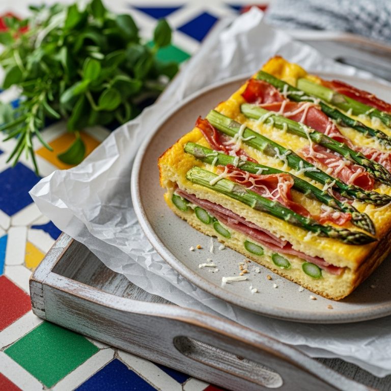 Keto Italian Brunch Delight: Fluffy Keto Strata with Prosciutto & Asparagus