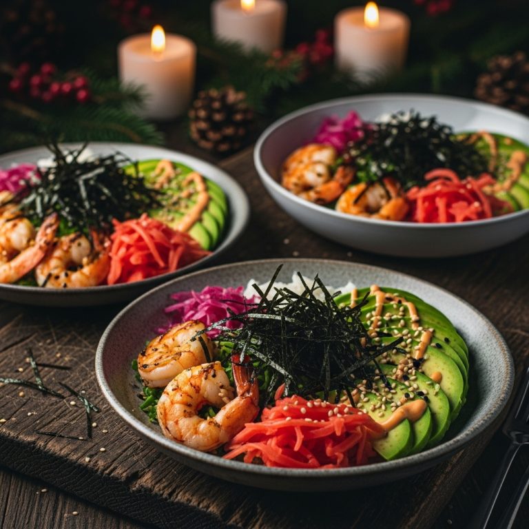 Keto Japanese Breakfast: Vibrant Shrimp Avocado Nori Bowls