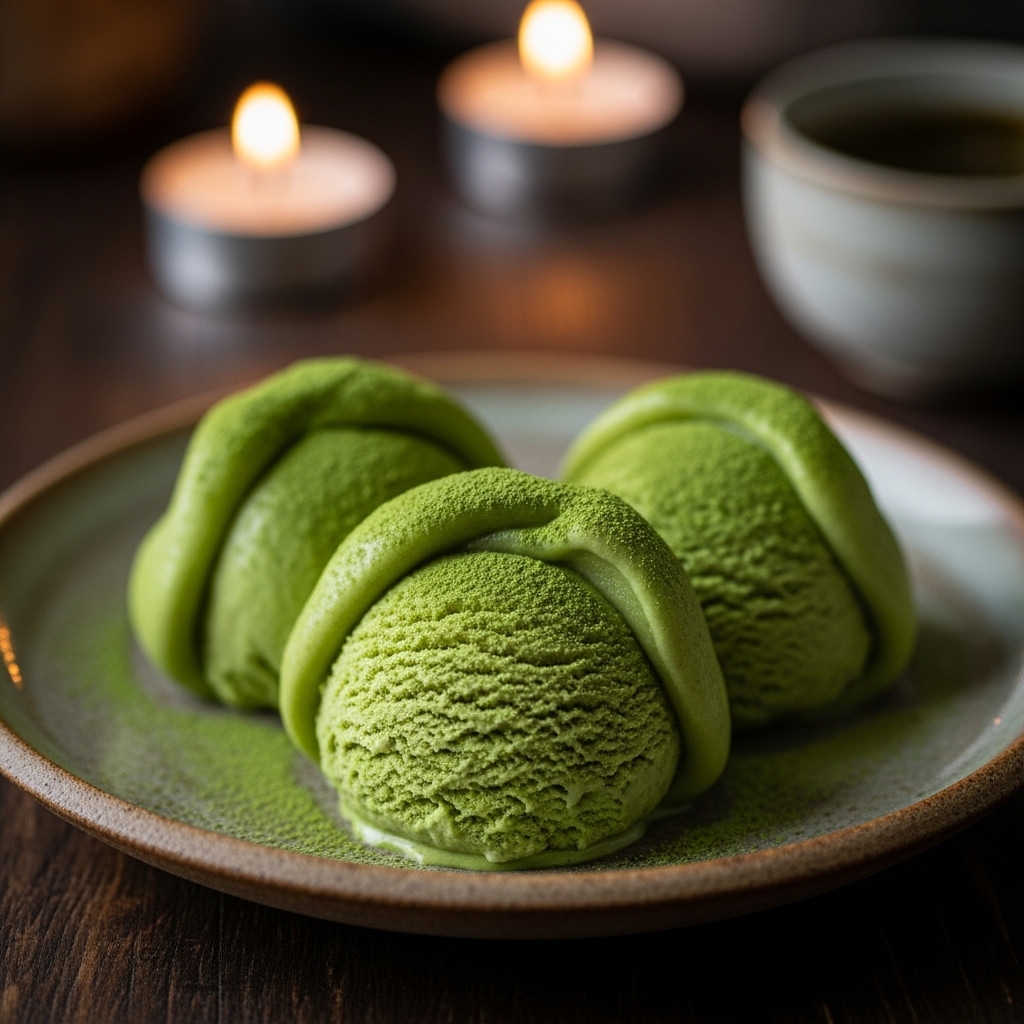 Keto Japanese Matcha Mochi Ice Cream