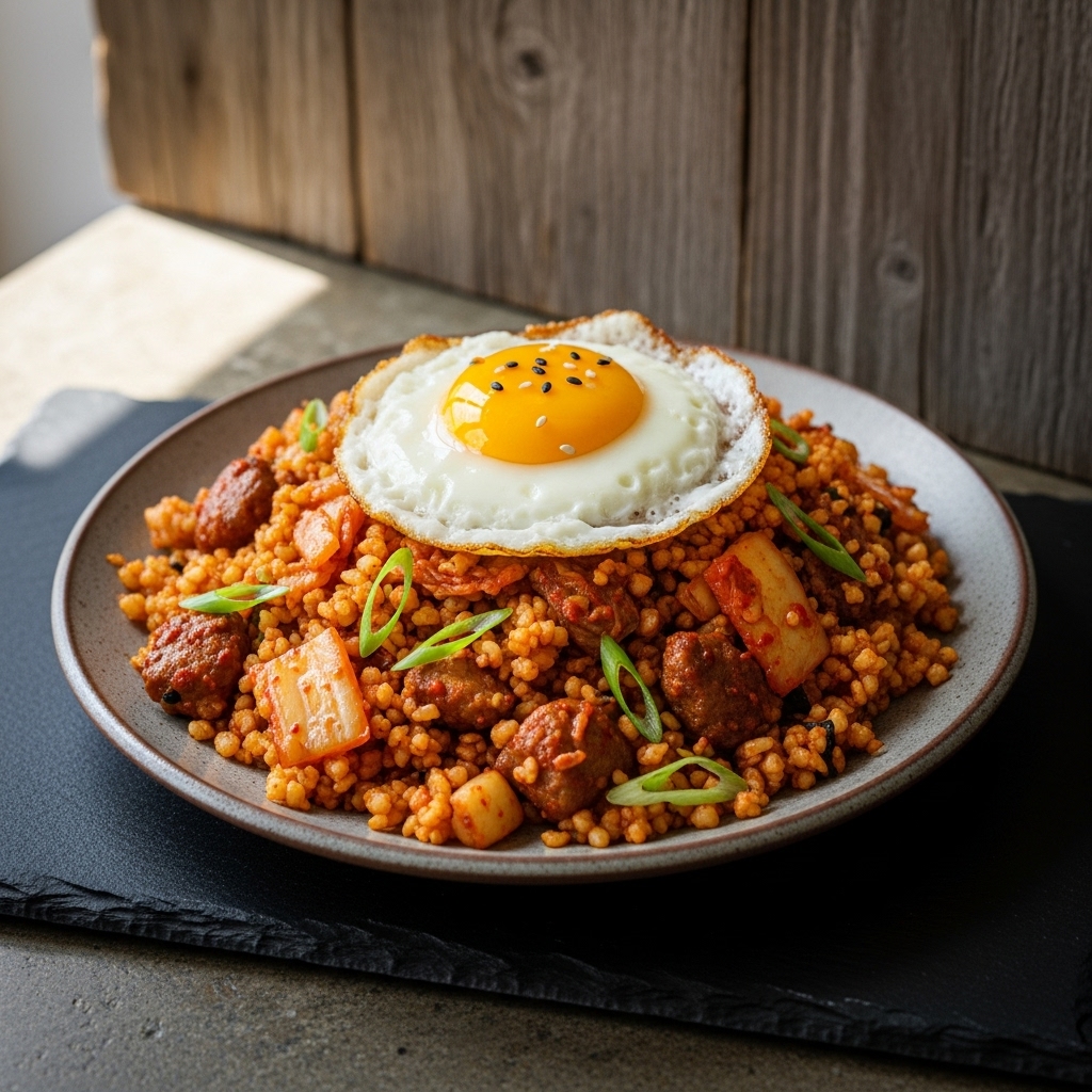 “Keto Kimchi Fried Rice: A Scrumptious Korean Brunch Experience”