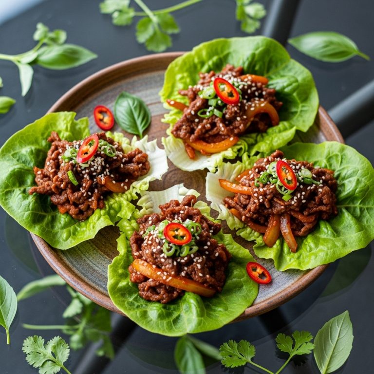 Keto Korean Spicy Bulgogi Lettuce Wraps
