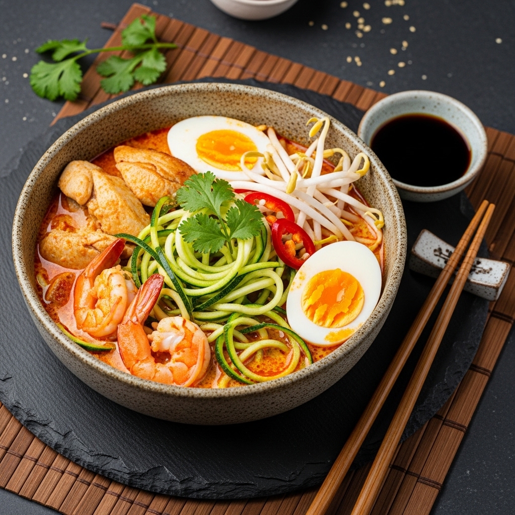 Keto Laksa with Zucchini Noodles: A Malaysian Culinary Adventure