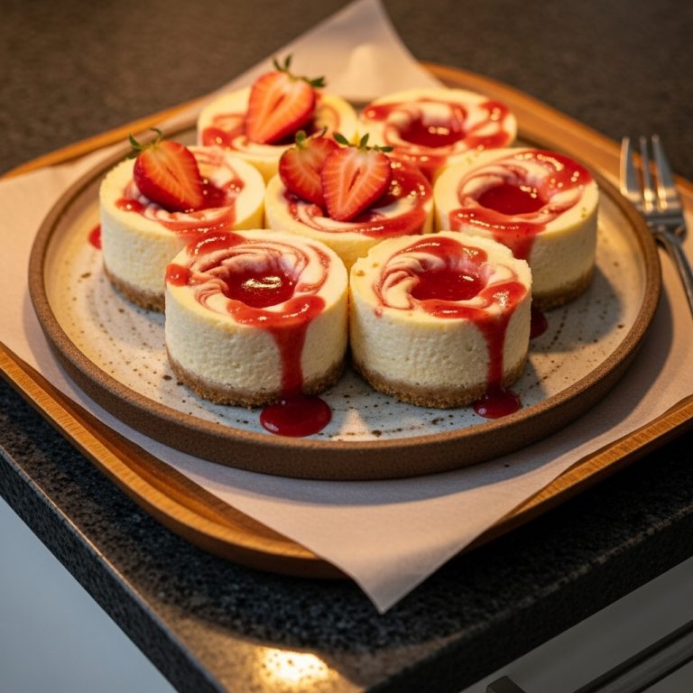 Keto Low Carb Polish Dessert: Cheesecake Stuffed Strawberry Coulis Swirls