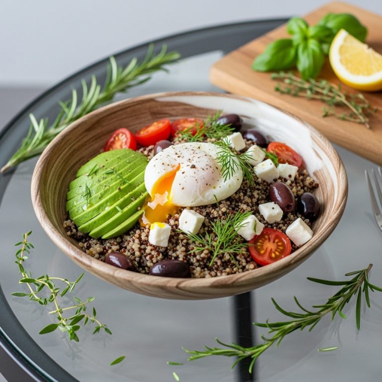 Keto Mediterranean Brunch Quinoa Bowl