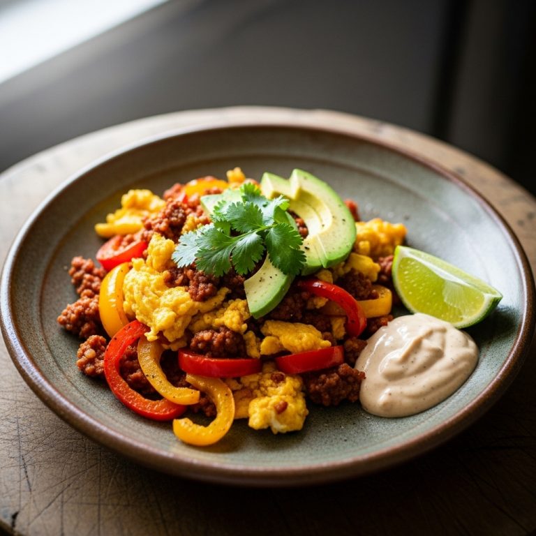Keto Mexican Breakfast Scramble: Spicy Chorizo & Bell Pepper Delight