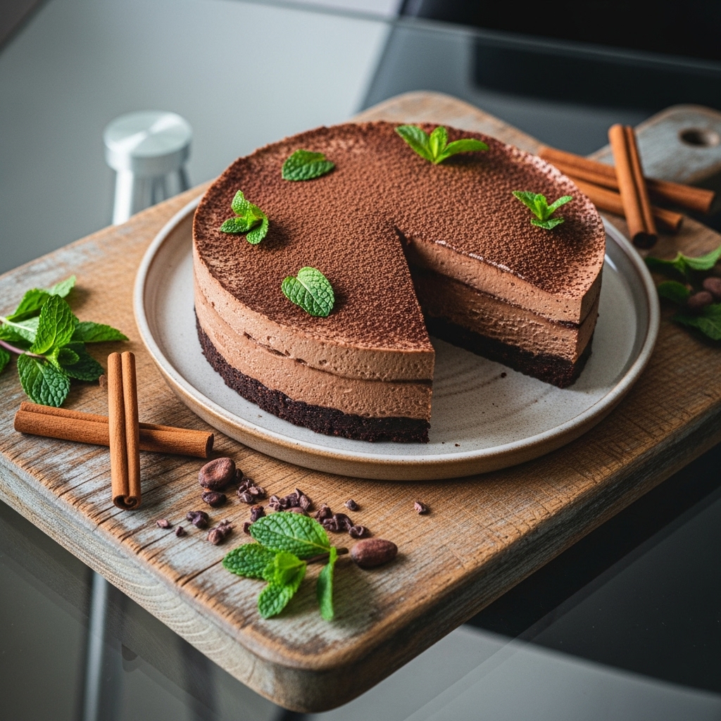 Keto Mexican Chocolate Mousse Torte