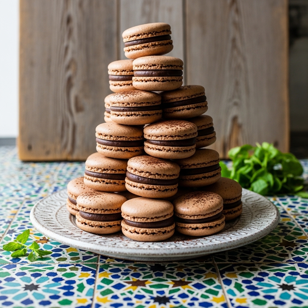 Keto Mocha Macaron Tower