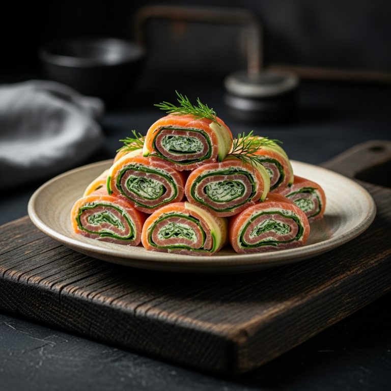 Keto Russian Brunch: Smoked Salmon Cucumber Rolls with Dill Sauce