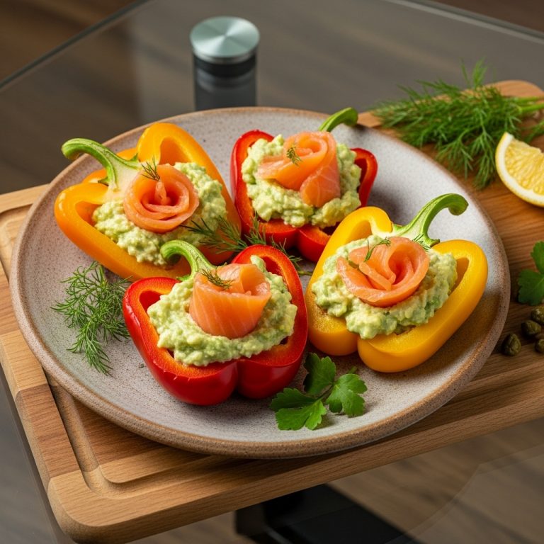 Keto South African Brunch: Smoked Salmon & Avocado Stuffed Bell Peppers