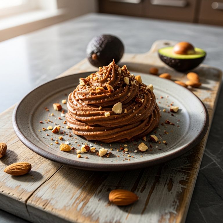Keto Tex-Mex Chocolate Avocado Mousse with Spiced Roasted Almonds