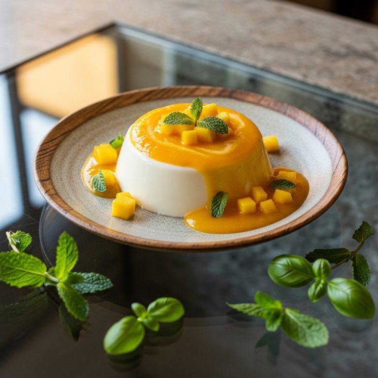 “Keto Thai Coconut Panna Cotta with Mango Coulis: A Delectable Low-Carb Dessert Adventure!”
