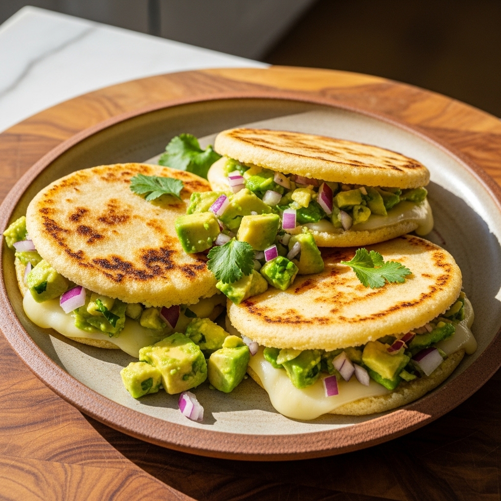 Keto Venezuelan Arepas with Avocado Salsa and Cheese
