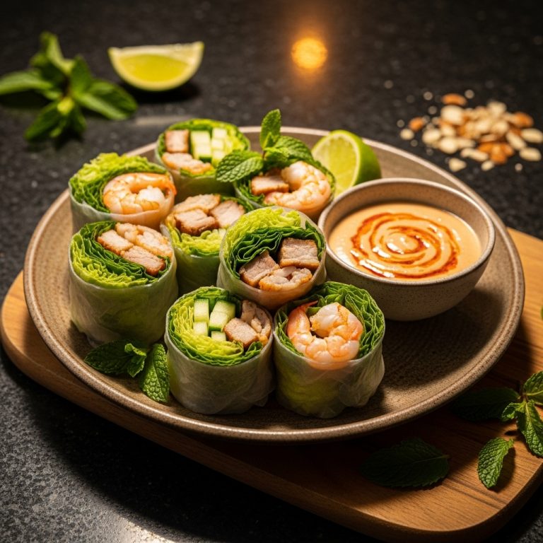 Keto Vietnamese Spring Rolls with Spicy Almond Dipping Sauce