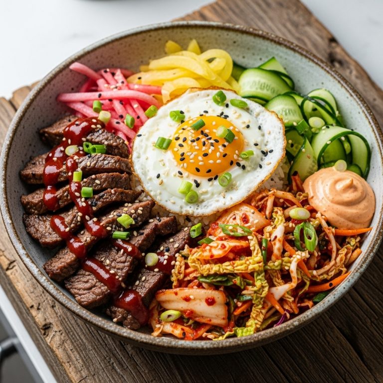 Korean BBQ Beef Protein Bowl with Spicy Kimchi Slaw