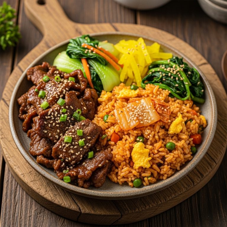 Korean Paleo Breakfast Bento: Spicy Bulgogi & Kimchi Fried Rice