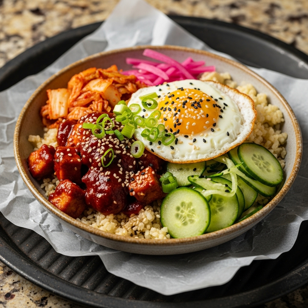 Korean Spicy Cauliflower Rice Bowl