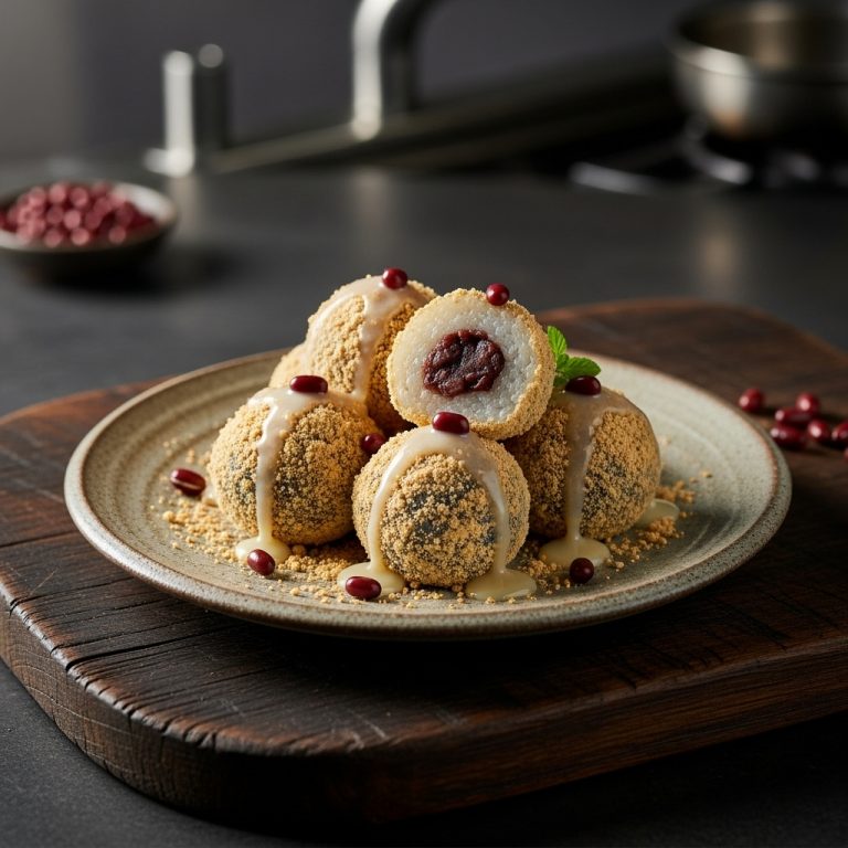 Korean Sweet Rice Balls with Red Bean Paste (Patbingsu-inspired)
