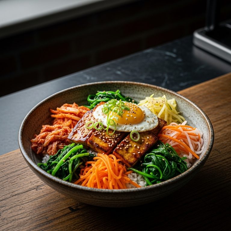 Korean Vegetarian BBQ Tofu Rice Bowl