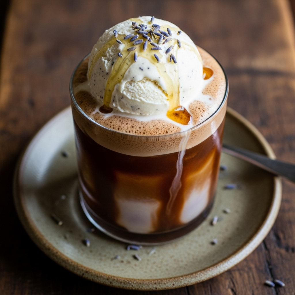 Lavender Honey-Infused Mocha Floats