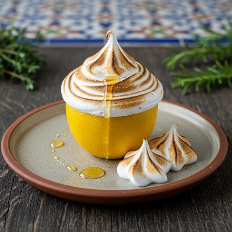 Lemon Masticado with Honey-Sweetened Meringue