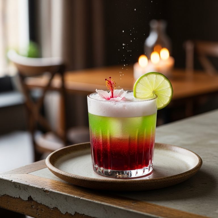 Lime and Hibiscus Mocktail Fizz