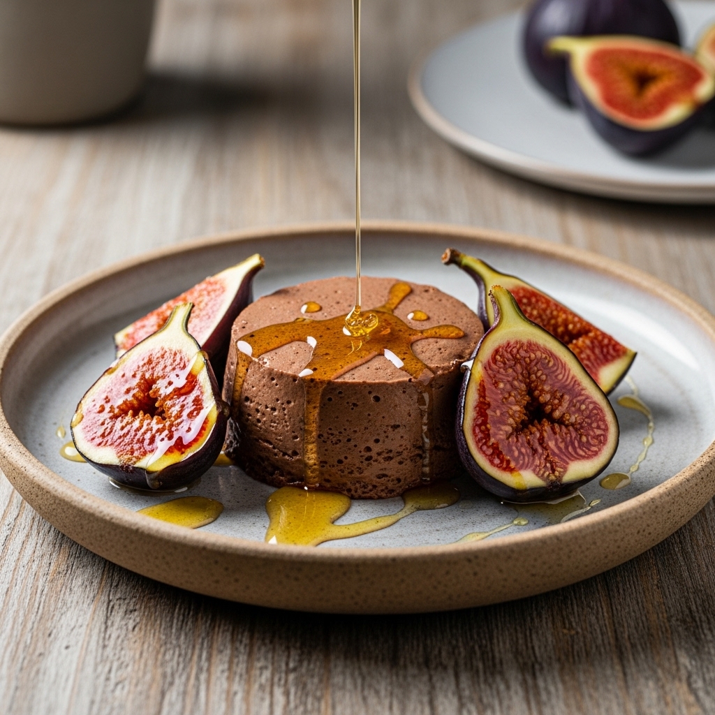 Luminescent Chocolate Mousse with Caramelized Figs and Honey