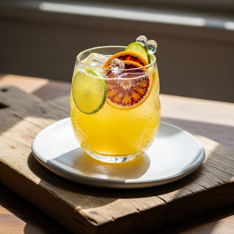Luminescent Citrus-infused Mocktail: “El Rayo de Sol”