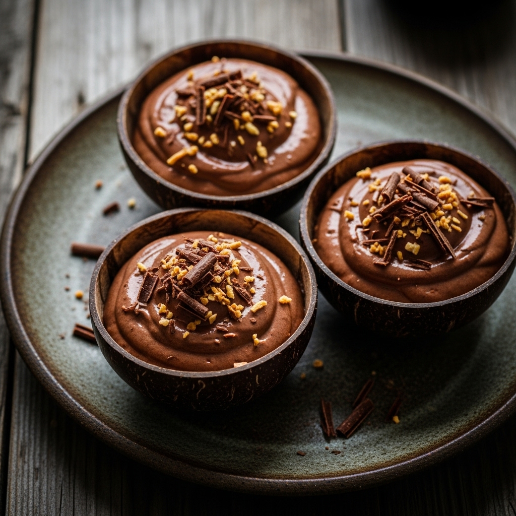 Luscious Chocolate Mousse Coconut Cups