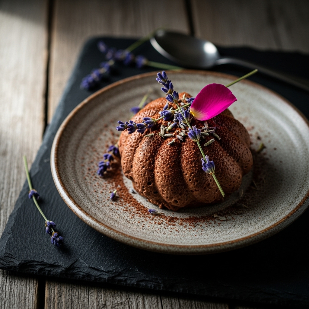 Luscious Lavender and Rosewater Chocolate Mousse