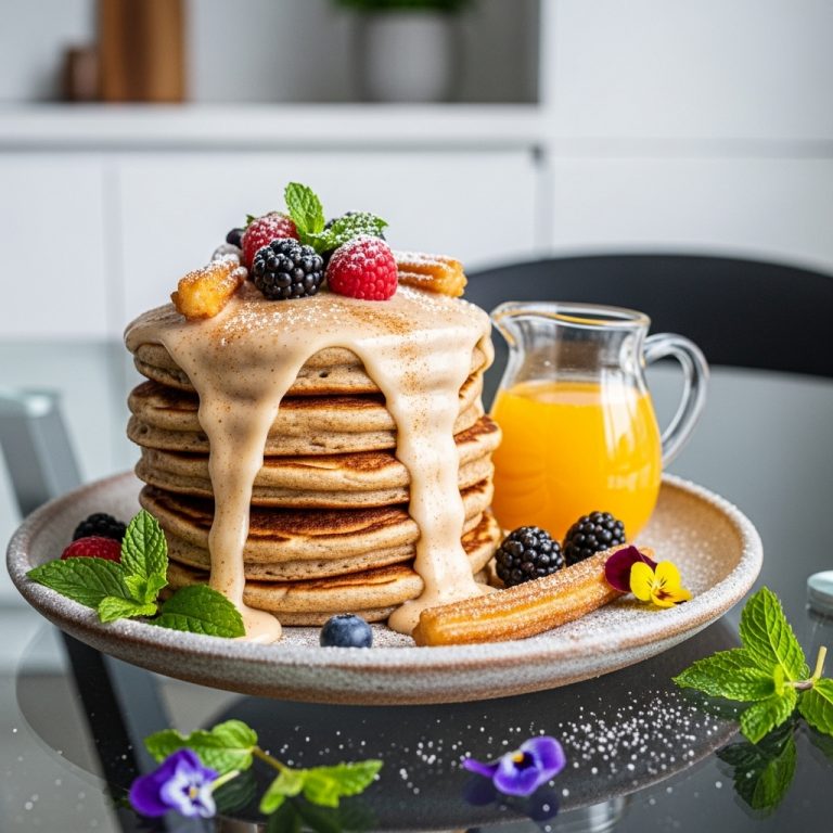 Luscious Mexican Brunch Sweet – Churro-Inspired Vegan Mimosa Pancakes