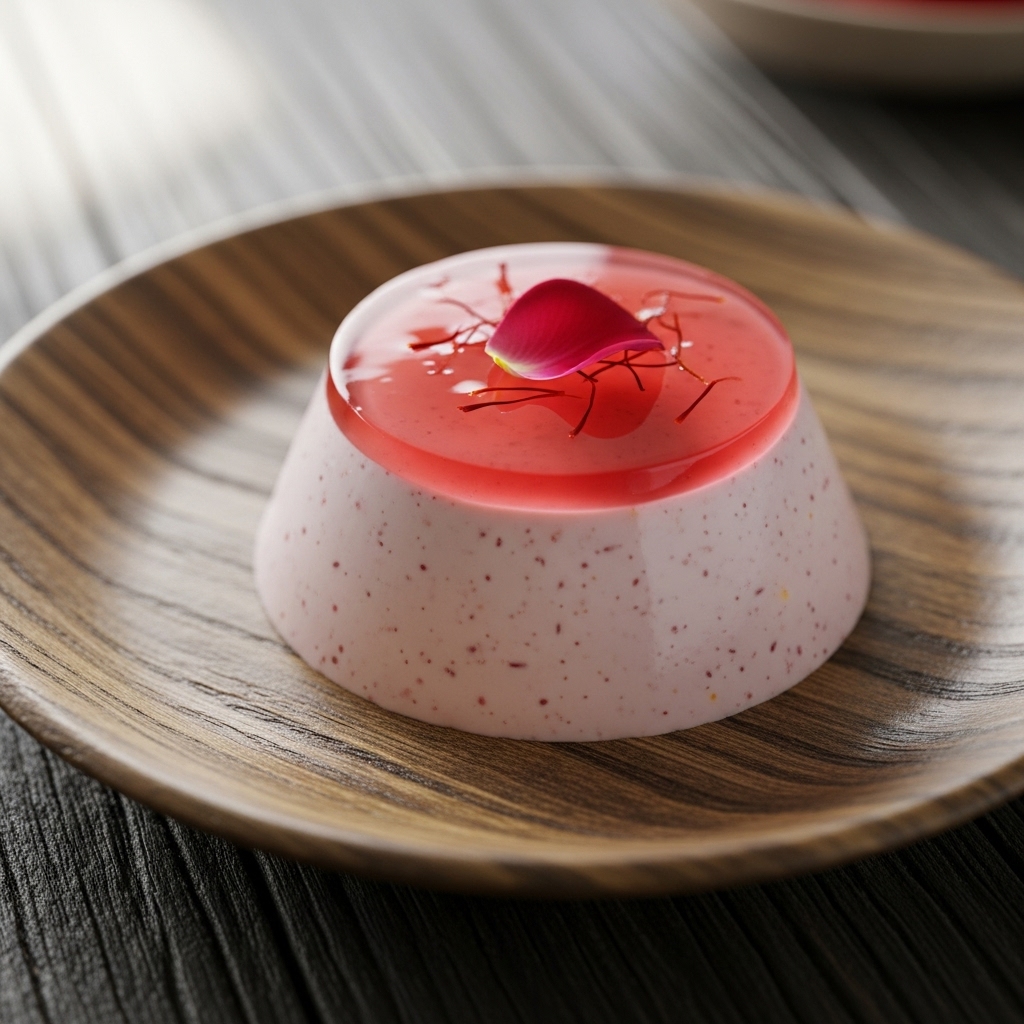 Luscious Rosewater and Saffron Panna Cotta