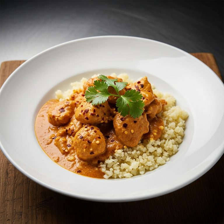 Malaysian Coconut Curry Chicken with Cauliflower Rice (Paleo-Friendly)