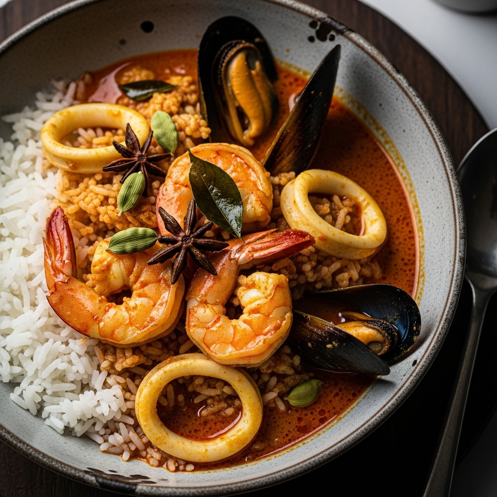 Malaysian Seafood Curry Rice Bowl: A Flavorful and Fragrant Dinner Delight