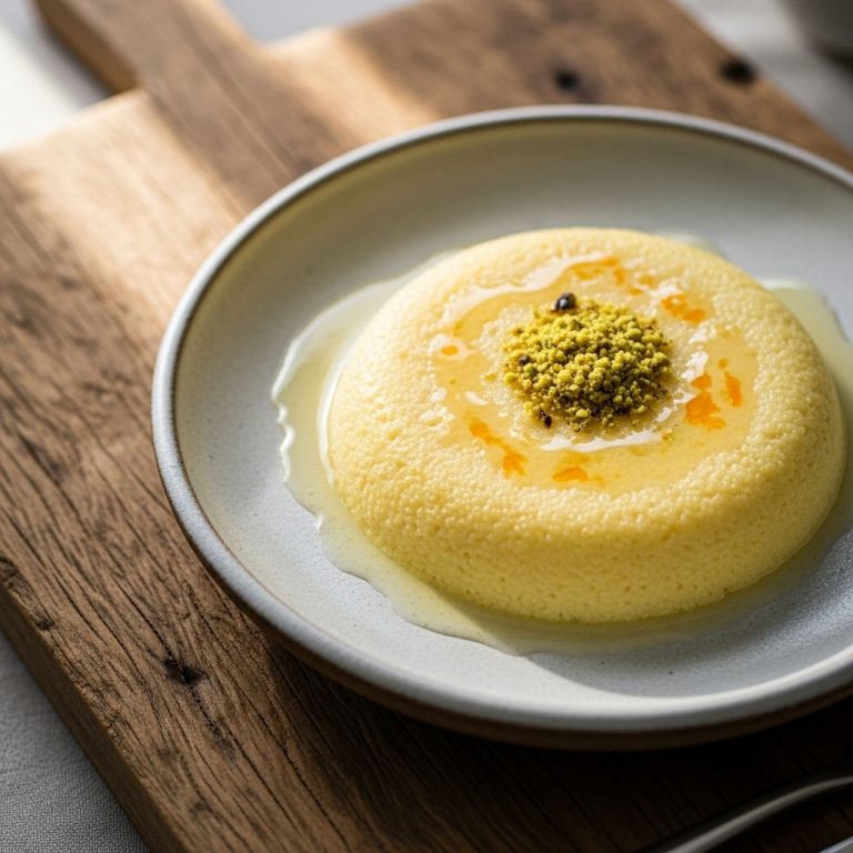 “Mediterranean Bliss: Lebanese Gluten-Free Orange Blossom Semolina Pudding (Faraya)”
