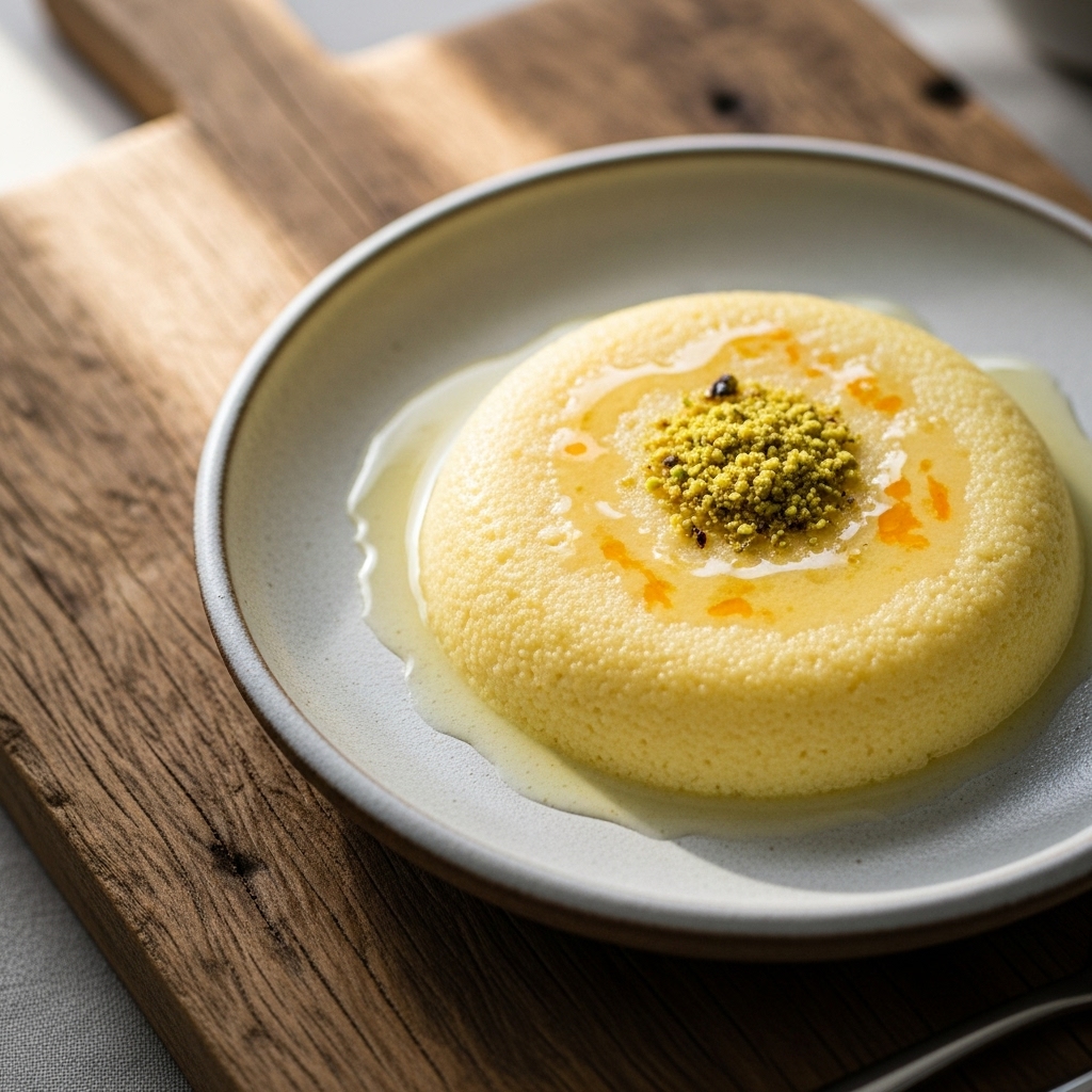 “Mediterranean Bliss: Lebanese Gluten-Free Orange Blossom Semolina Pudding (Faraya)”