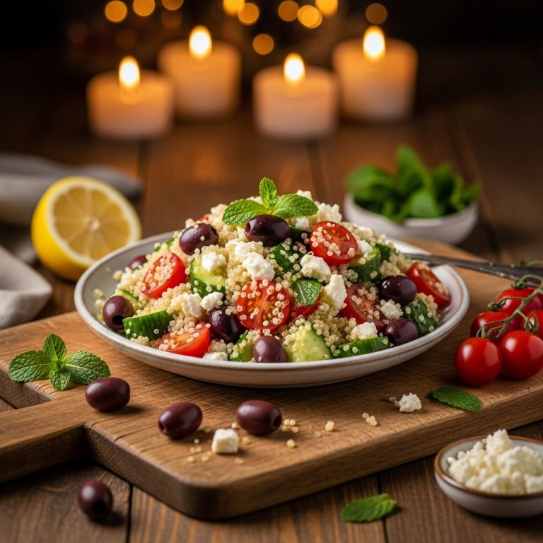 Mediterranean Keto Quinoa Salad with Lemon Vinaigrette