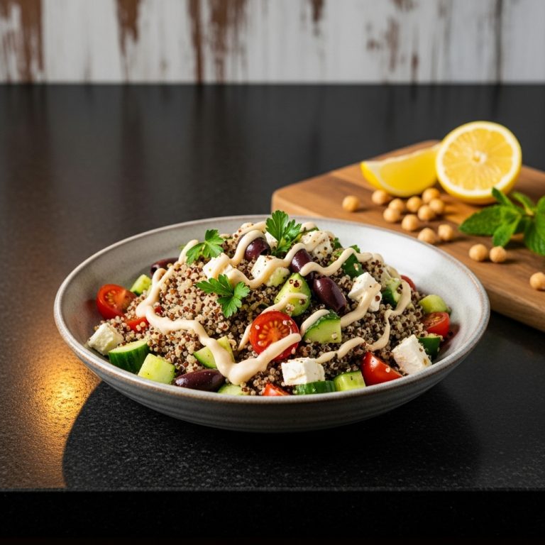 Mediterranean Quinoa Salad with Lemon Tahini Dressing