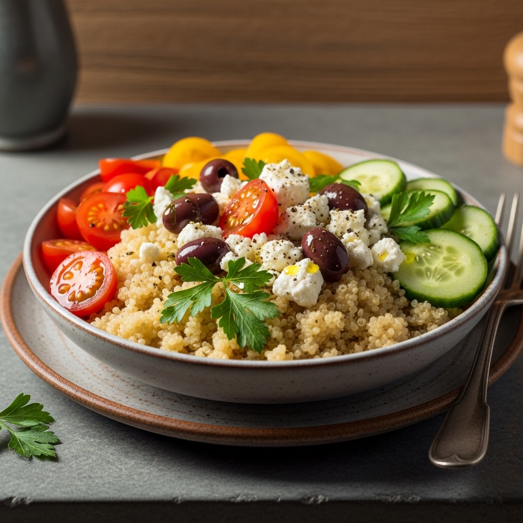 Mediterranean Sunrise Quinoa Bowl