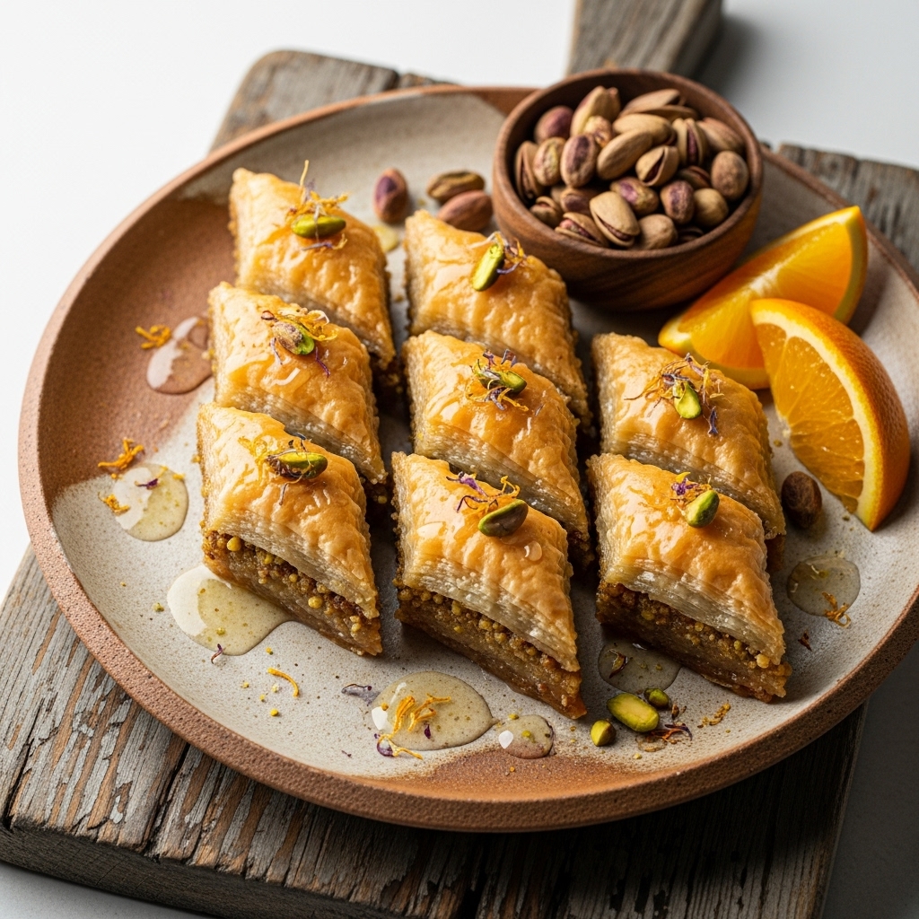 Mediterranean Vegan Baklava Delight with Orange Blossom Syrup