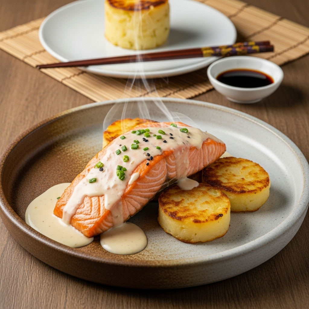 Melt-in-Your-Mouth Scottish Salmon with Creamy Whisky Sauce and Crispy Neeps & Tatties