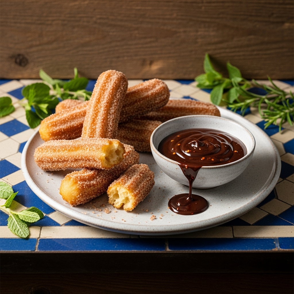 Meltingly Tempting Gluten-Free Spanish Almond Flour Churros with Spicy Dark Chocolate Dip