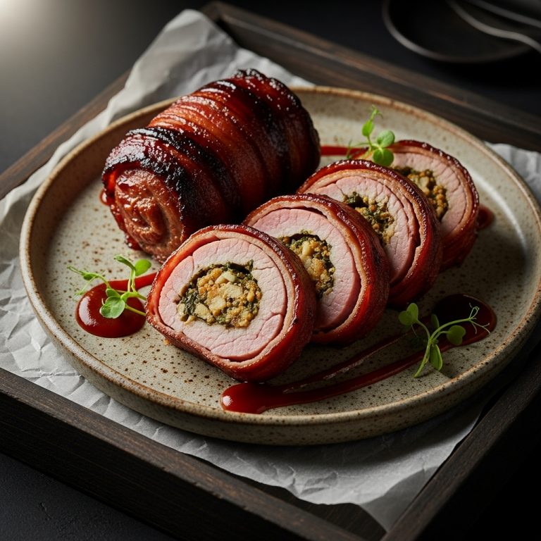 Memphis BBQ Bacon-Wrapped Stuffed Pork Tenderloin