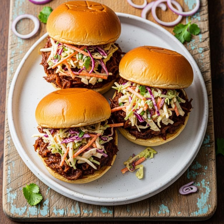 Memphis BBQ Pulled Pork Sliders with Firecracker Coleslaw