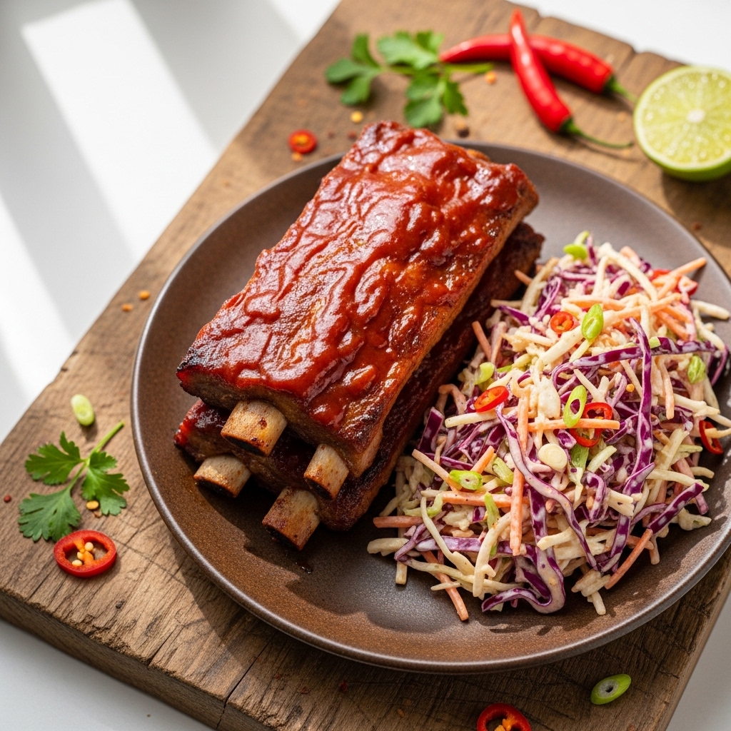 Memphis BBQ Ribs with Firecracker Coleslaw