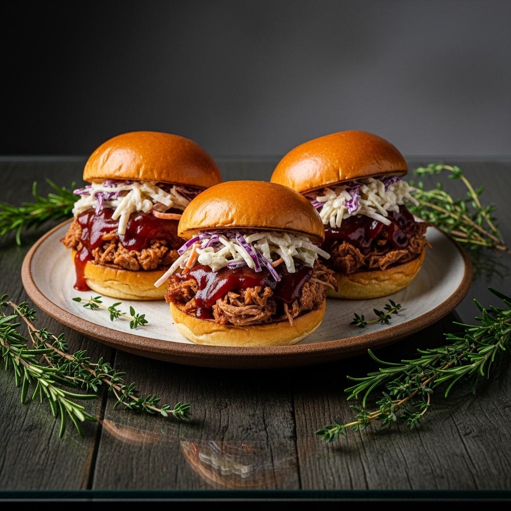 Memphis-Style BBQ Sliders with Smoky Coleslaw